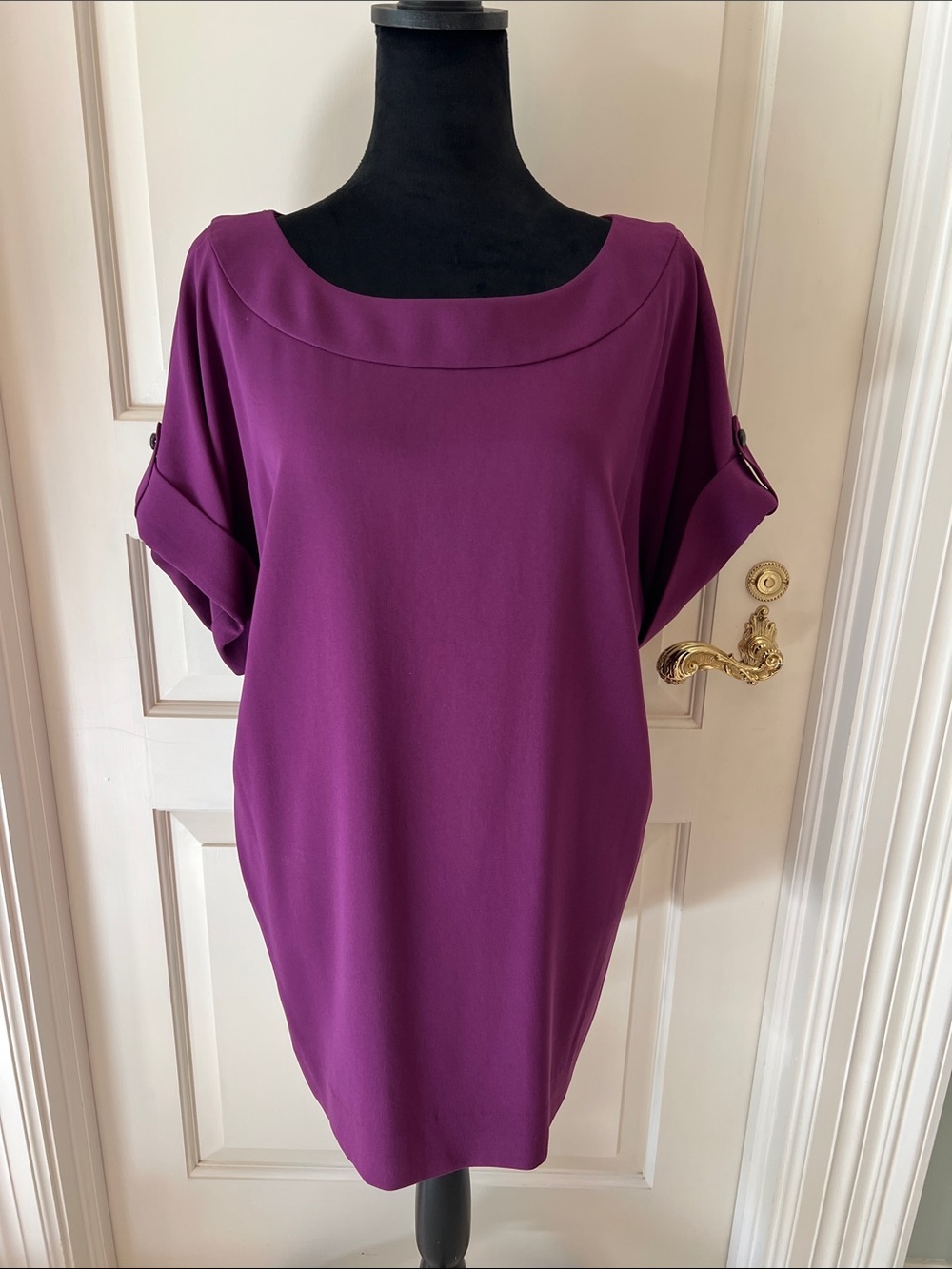 Dana Buchman Purple Short-Sleeve Tunic Top